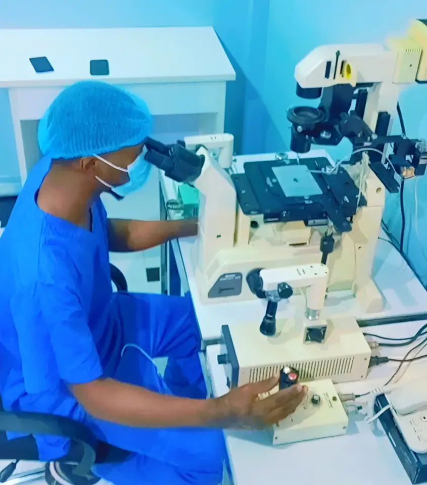 Personnel using Gadgets in the Fertility Center